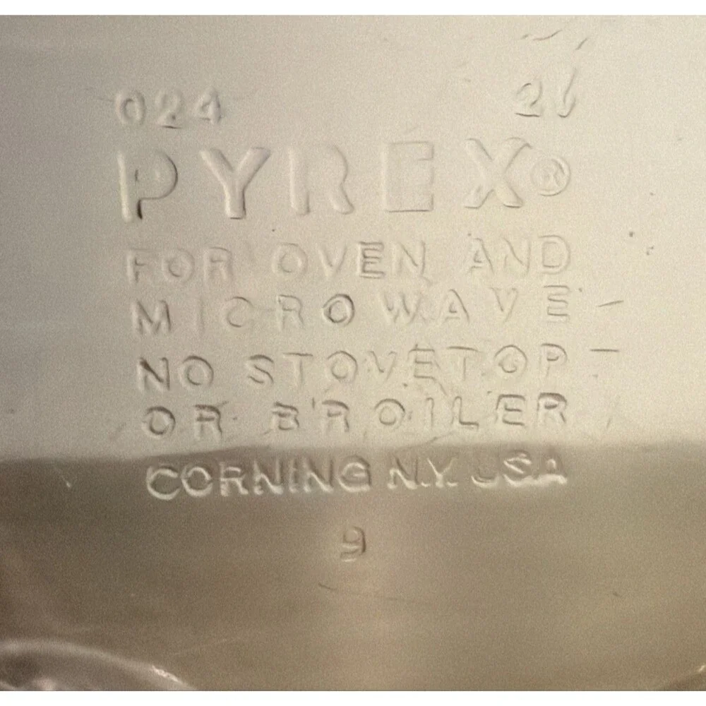 Pyrex Clear Glass Casserole Dish Lid 024 2 Qt Vintage Round Baking Pan USA